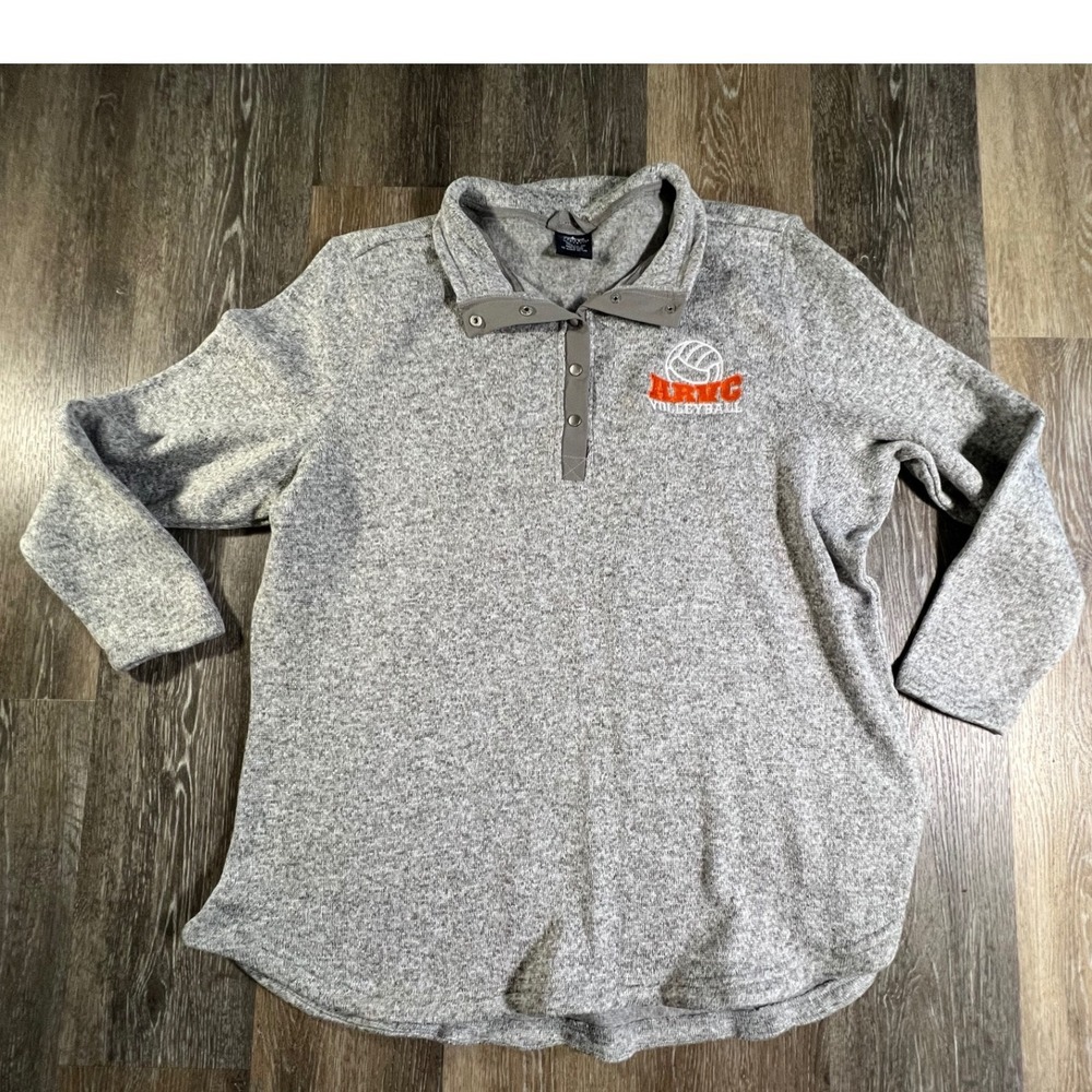 Charles River Apparel Pullover Women 3XL Gray ARVC Volleyball Snap Neck Fleece